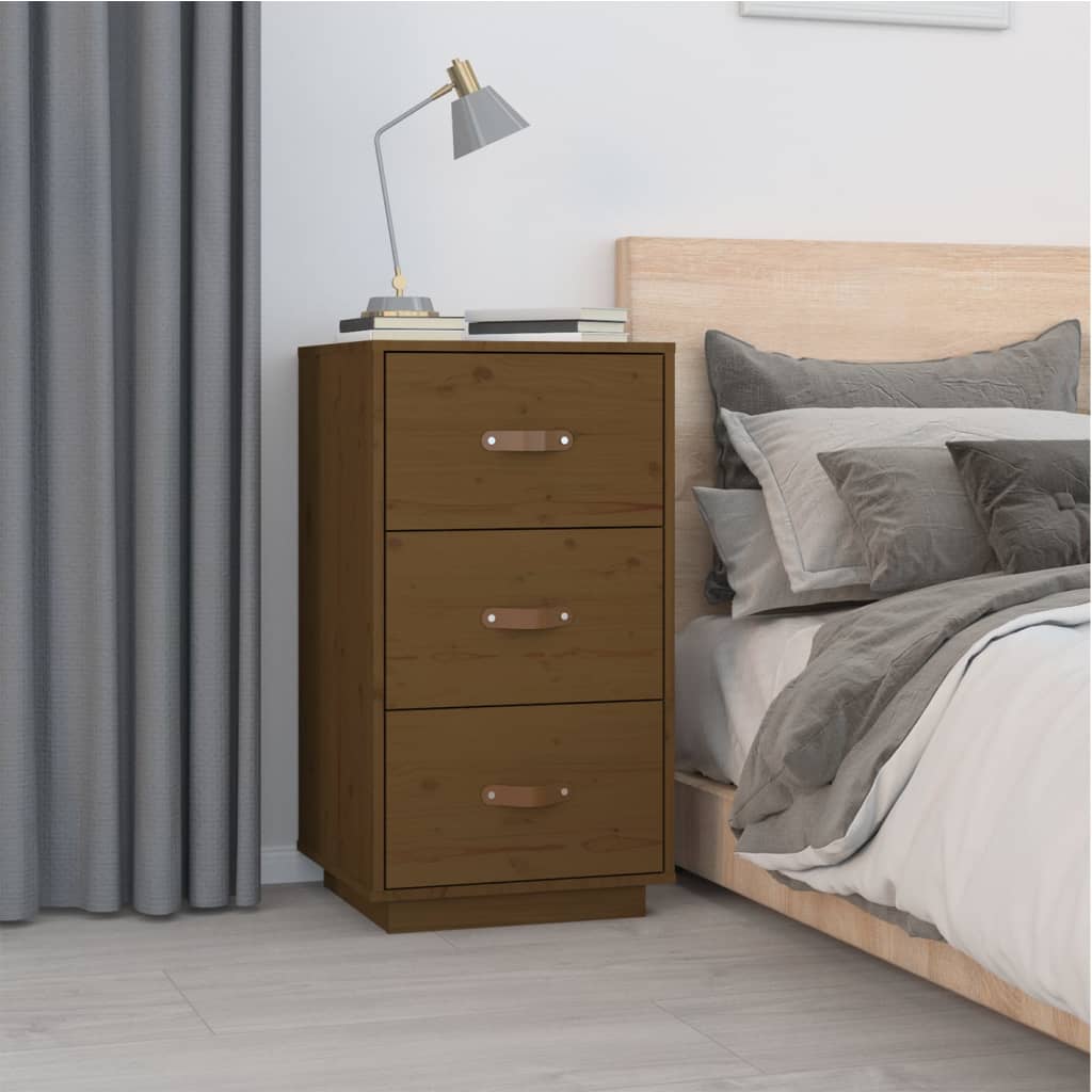 Bedside Cabinet Honey Brown 40x40x75 cm Solid Wood Pine