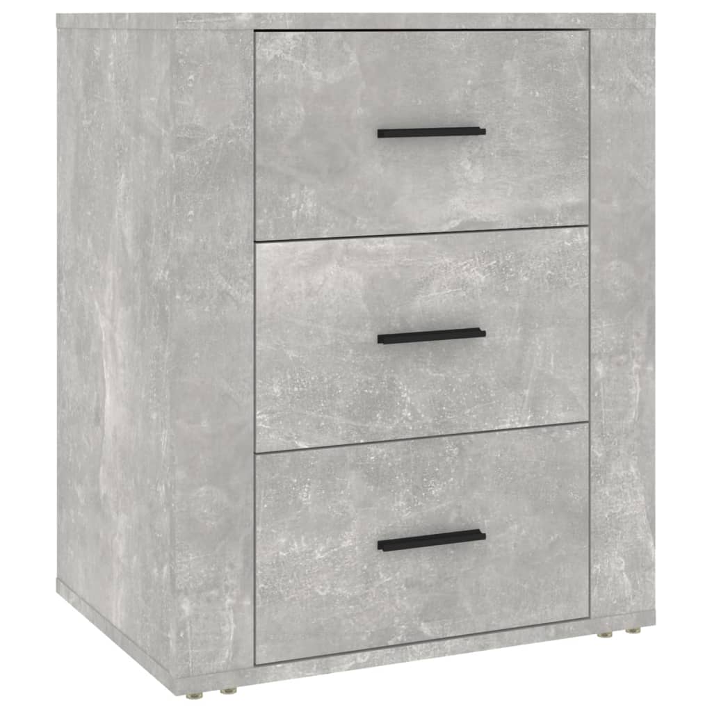 Bedside Cabinet Concrete Grey 50x36x60 cm Engineered Wood
