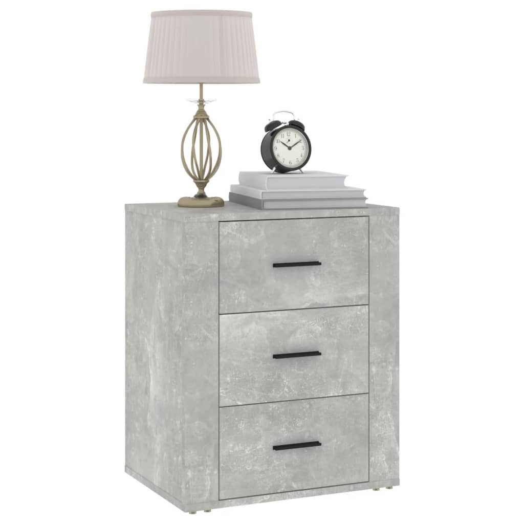 Bedside Cabinet Concrete Grey 50x36x60 cm Engineered Wood