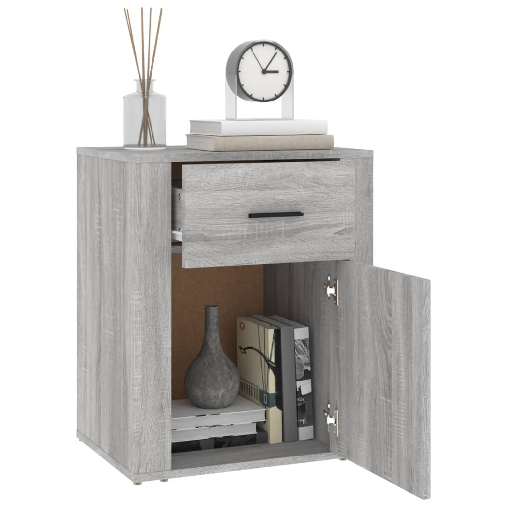 Bedside Cabinet Grey Sonoma 50x36x60 cm Engineered Wood