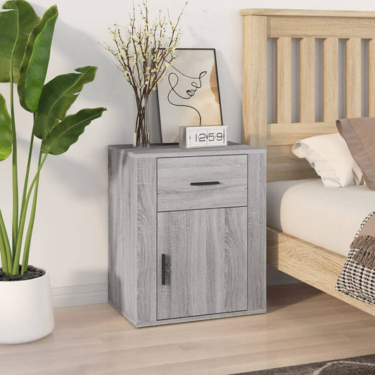 Bedside Cabinet Grey Sonoma 50x36x60 cm Engineered Wood
