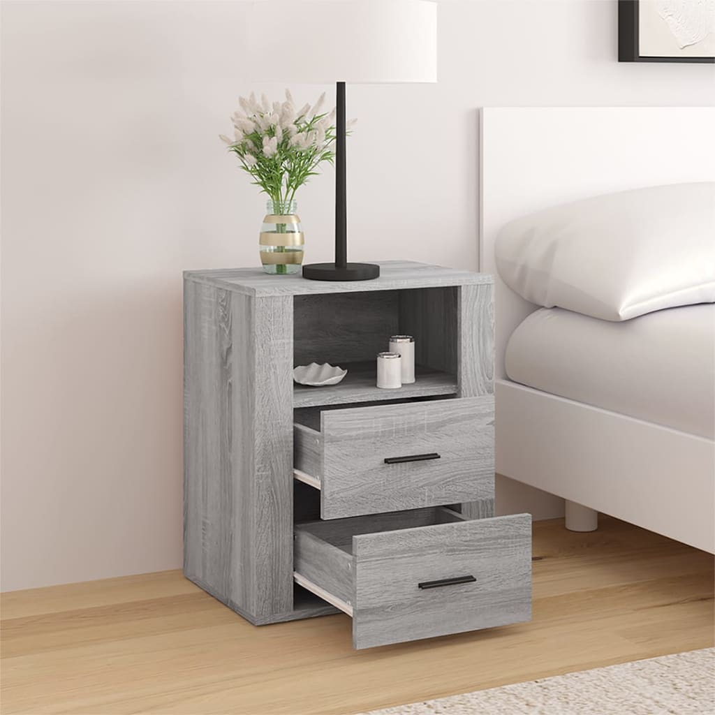 Bedside Cabinet Grey Sonoma 50x36x60 cm Engineered Wood