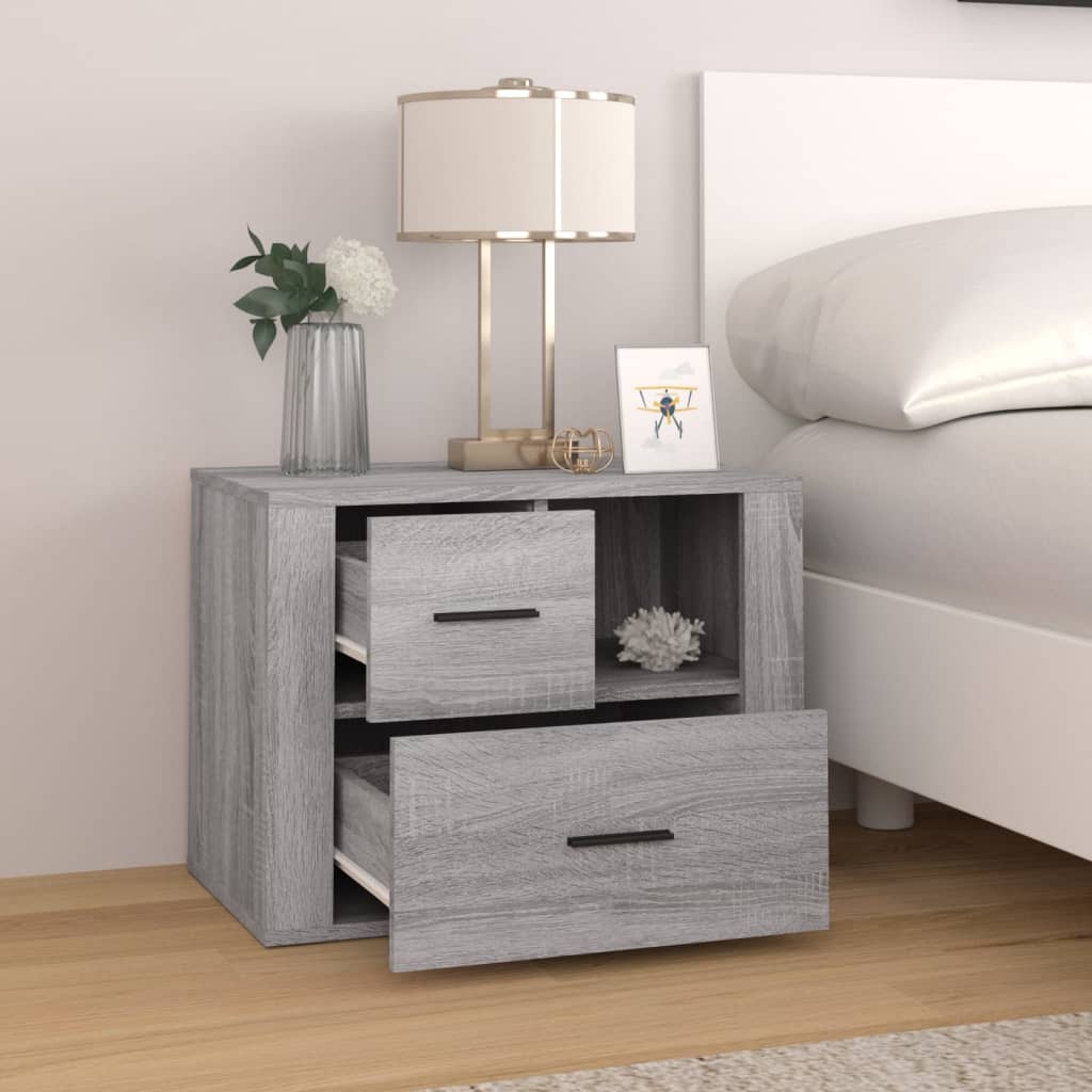 Bedside Cabinet Grey Sonoma 60x36x45 cm Engineered Wood