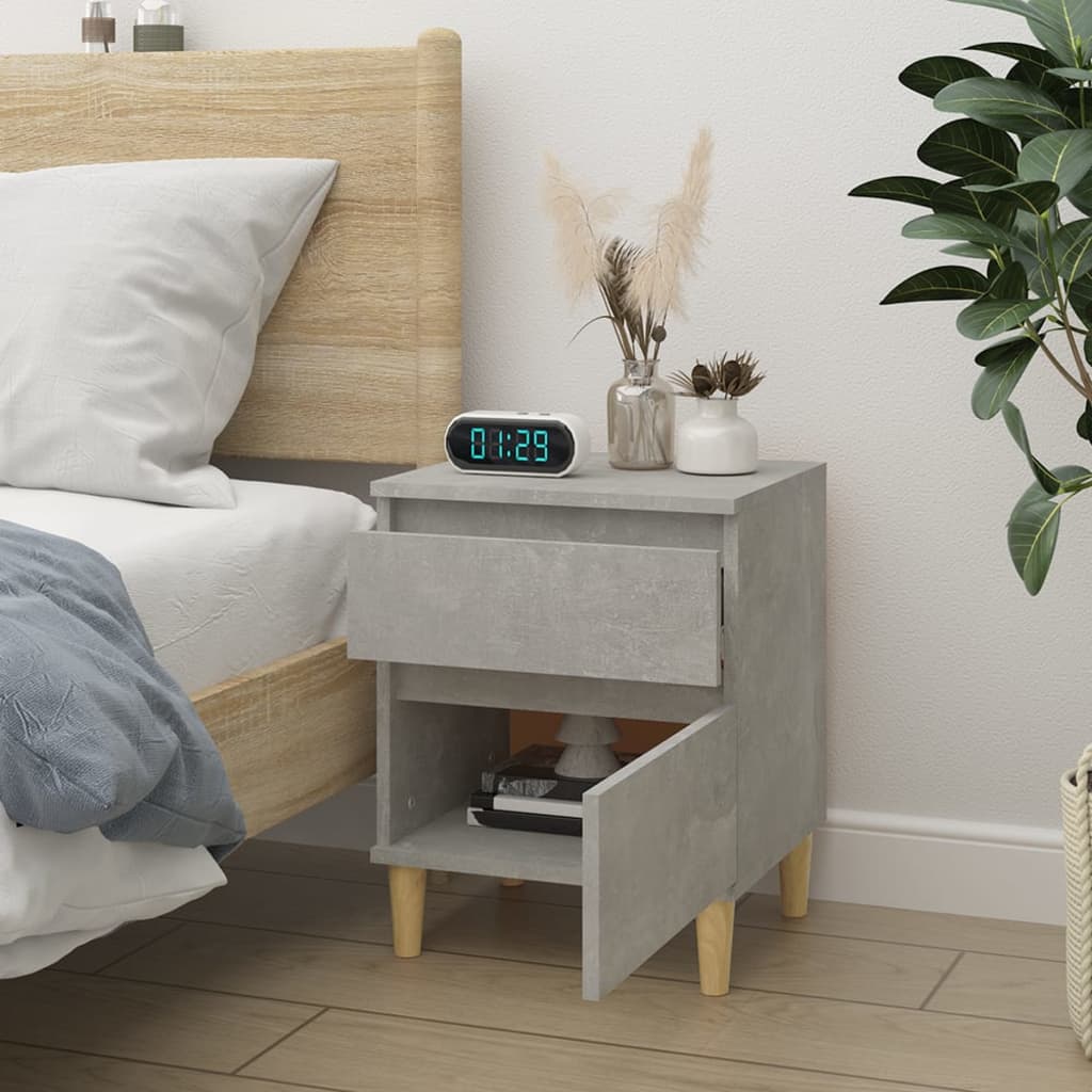 Bedside Cabinet Concrete Grey 40x35x50 cm