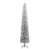 Slim Christmas Tree with Stand and Flocked Snow 300 cm PVC