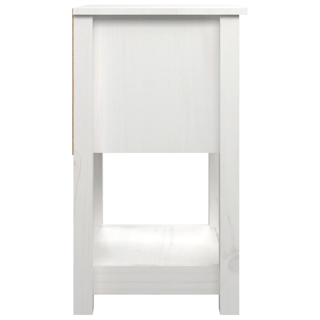 Bedside Cabinet White 40x35x61.5 cm Solid Wood Pine