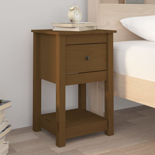 Bedside Cabinet Honey Brown 40x35x61.5 cm Solid Wood Pine
