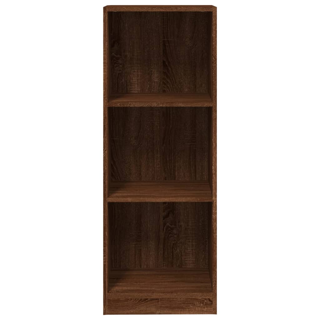 3-Tier Book Cabinet Brown Oak 40x24x109 cm Engineered Wood