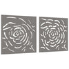 Garden Wall Decorations 2 pcs 55x55 cm Corten Steel Rose Design