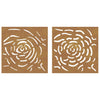 Garden Wall Decorations 2 pcs 55x55 cm Corten Steel Rose Design