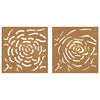 Garden Wall Decorations 2 pcs 55x55 cm Corten Steel Rose Design