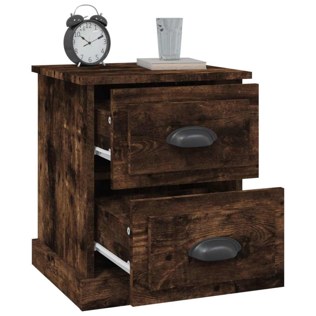 Bedside Cabinet Smoked Oak 39x39x47.5 cm Engineered Wood