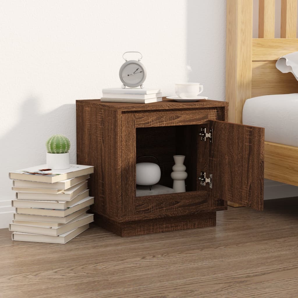 Bedside Cabinet Brown Oak 44x35x45 cm Engineered Wood