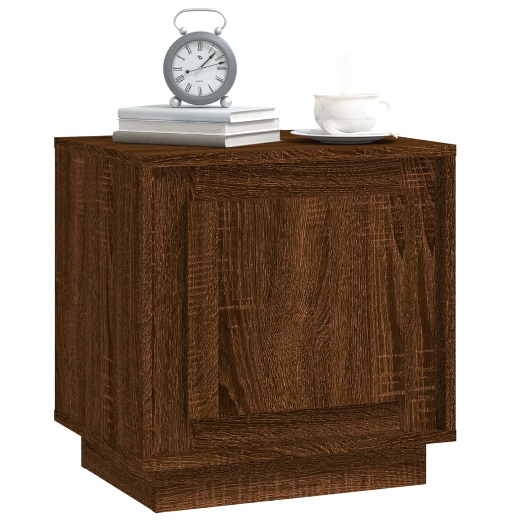 Bedside Cabinet Brown Oak 44x35x45 cm Engineered Wood