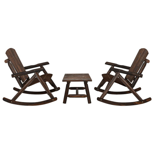 3 Piece Garden Lounge Set Solid Wood Spruce