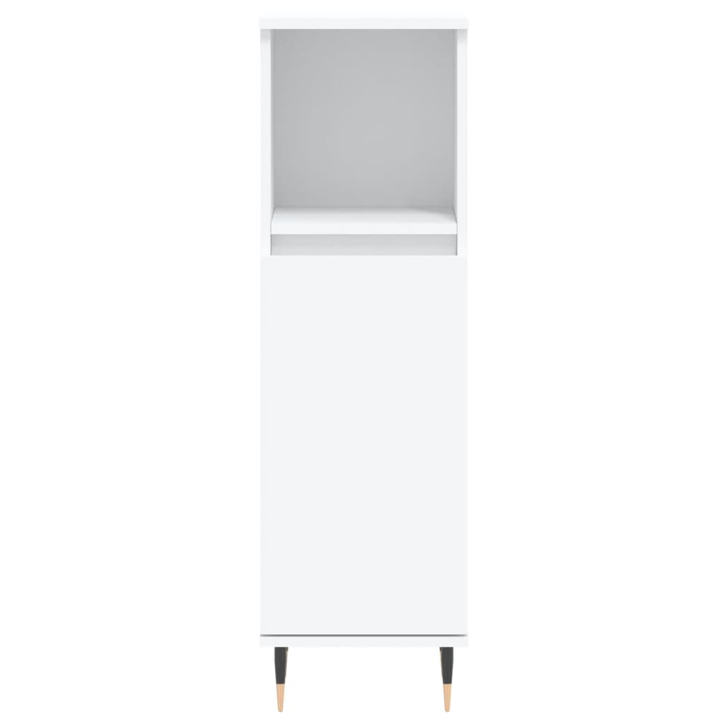 3 Piece Bathroom Cabinet Set White Engineered Wood