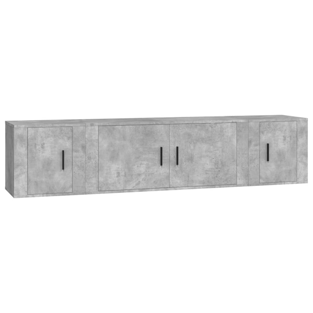 3 Piece TV Cabinet Set Concrete Grey Engineered Wood