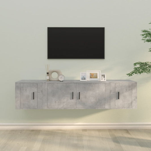 3 Piece TV Cabinet Set Concrete Grey Engineered Wood