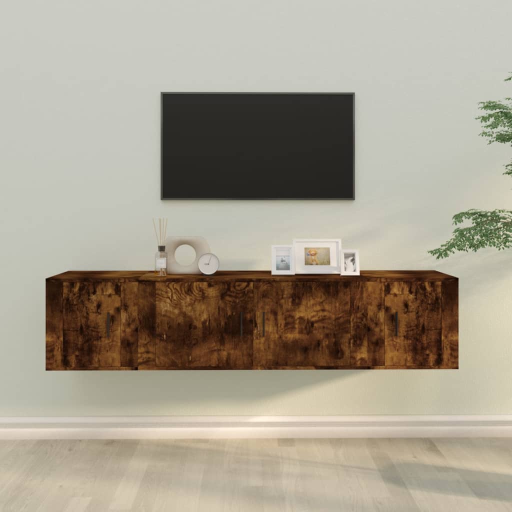 3 Piece TV Cabinet Set Smoked Oak Engineered Wood