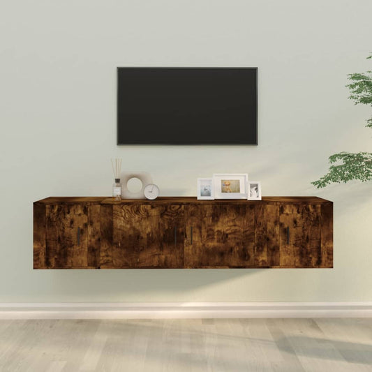 3 Piece TV Cabinet Set Smoked Oak Engineered Wood