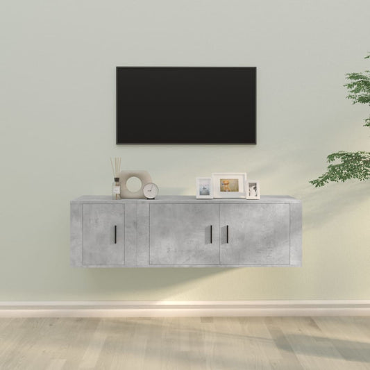 2 Piece TV Cabinet Set Concrete Grey Engineered Wood