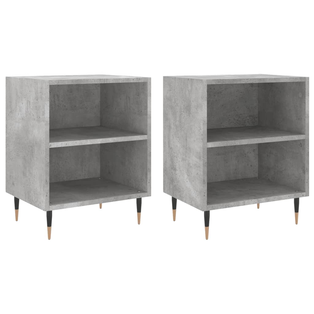 Bedside Cabinets 2 pcs Concrete Grey 40x30x50 cm Engineered Wood