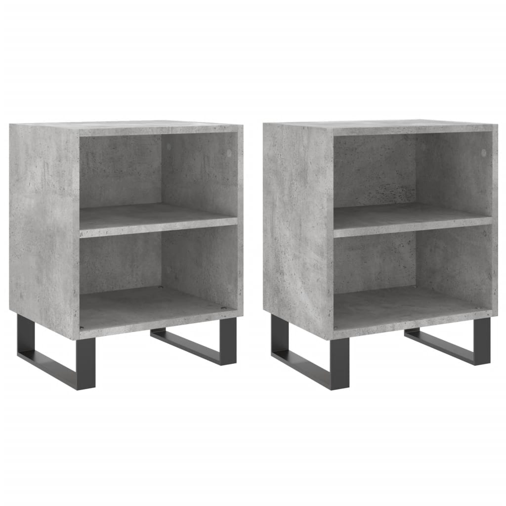 Bedside Cabinets 2 pcs Concrete Grey 40x30x50 cm Engineered Wood