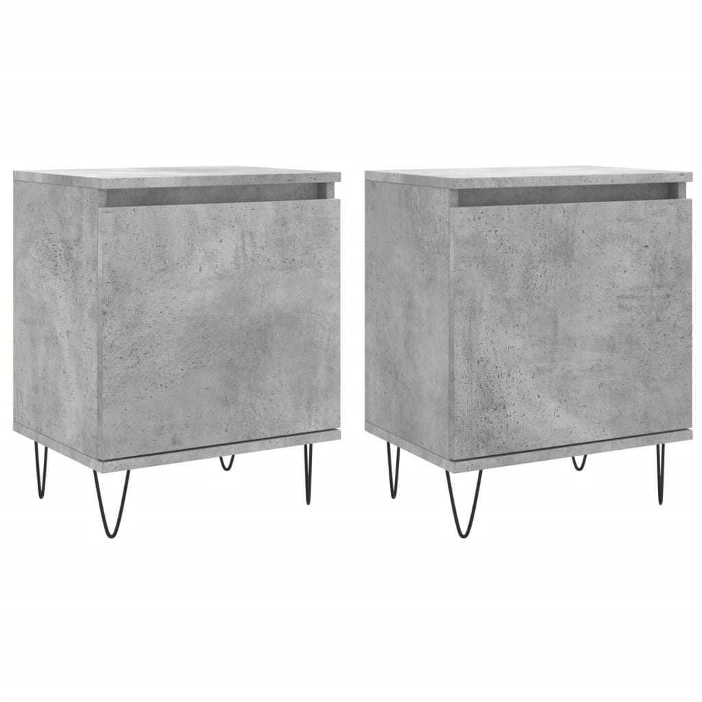 Bedside Cabinets 2 pcs Concrete Grey 40x30x50 cm Engineered Wood