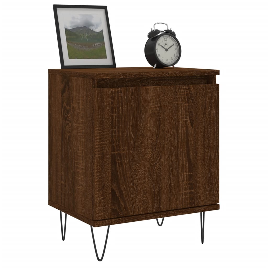 Bedside Cabinet Brown Oak 40x30x50 cm Engineered Wood
