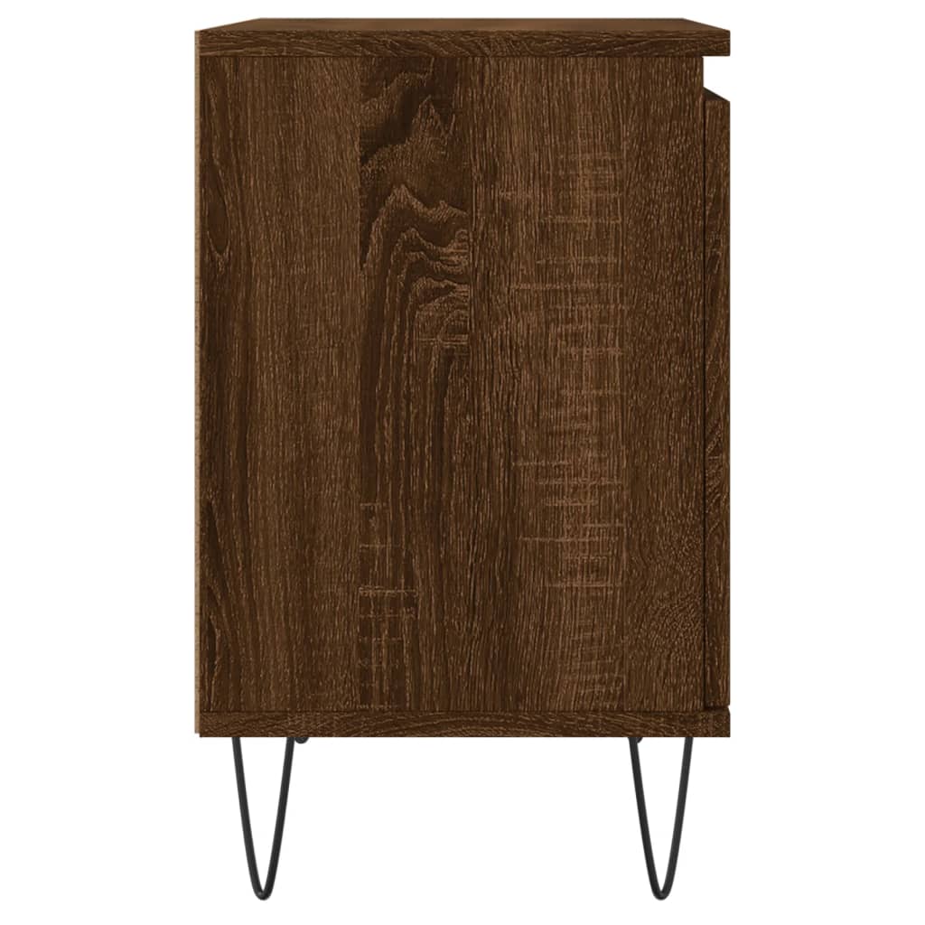 Bedside Cabinet Brown Oak 40x30x50 cm Engineered Wood
