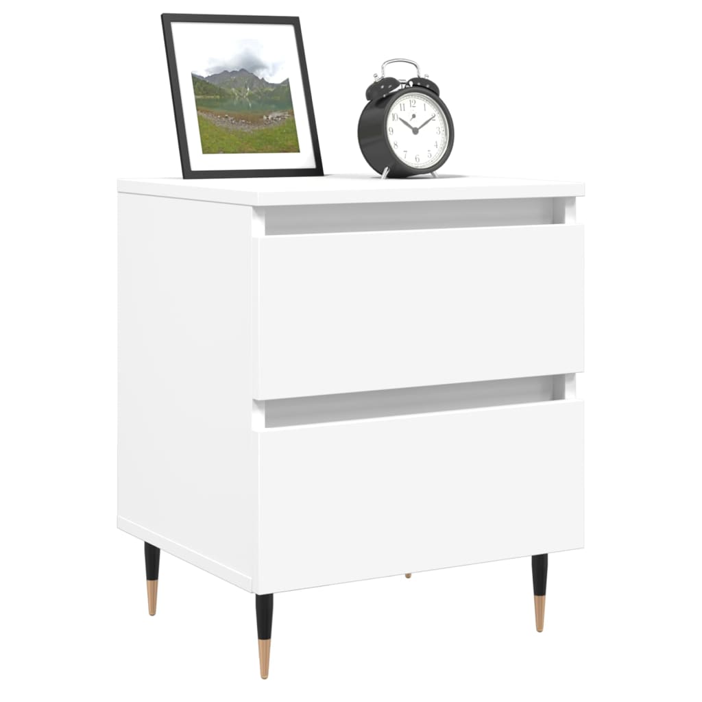 Bedside Cabinet White 40x35x50 cm Engineered Wood
