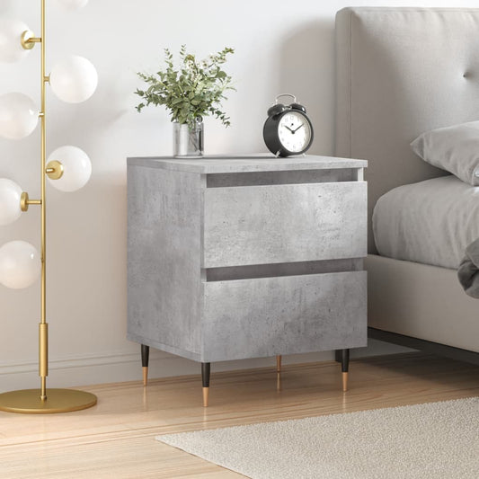 Bedside Cabinet Concrete Grey 40x35x50 cm Engineered Wood