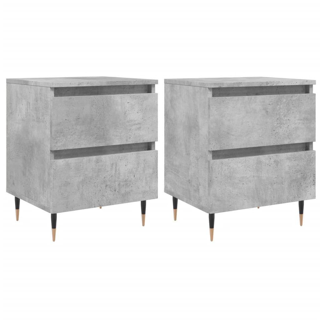 Bedside Cabinets 2 pcs Concrete Grey 40x35x50 cm Engineered Wood