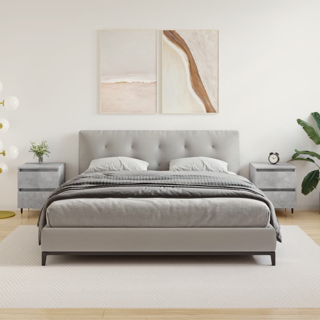 Bedside Cabinets 2 pcs Concrete Grey 40x35x50 cm Engineered Wood