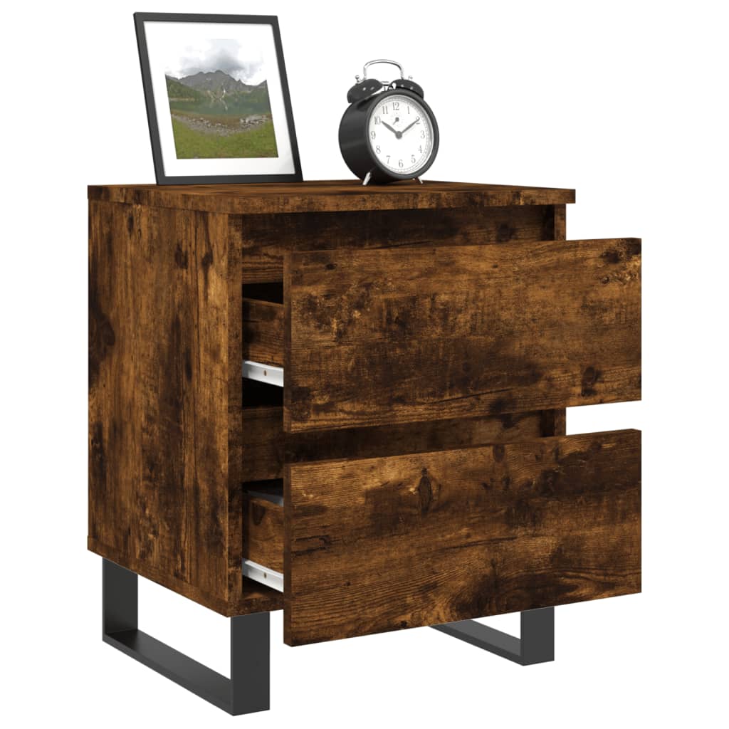 Bedside Cabinet Smoked Oak 40x35x50 cm Engineered Wood