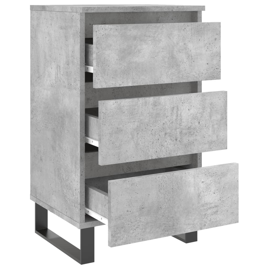Bedside Cabinets 2 pcs Concrete Grey 40x35x69 cm Engineered Wood
