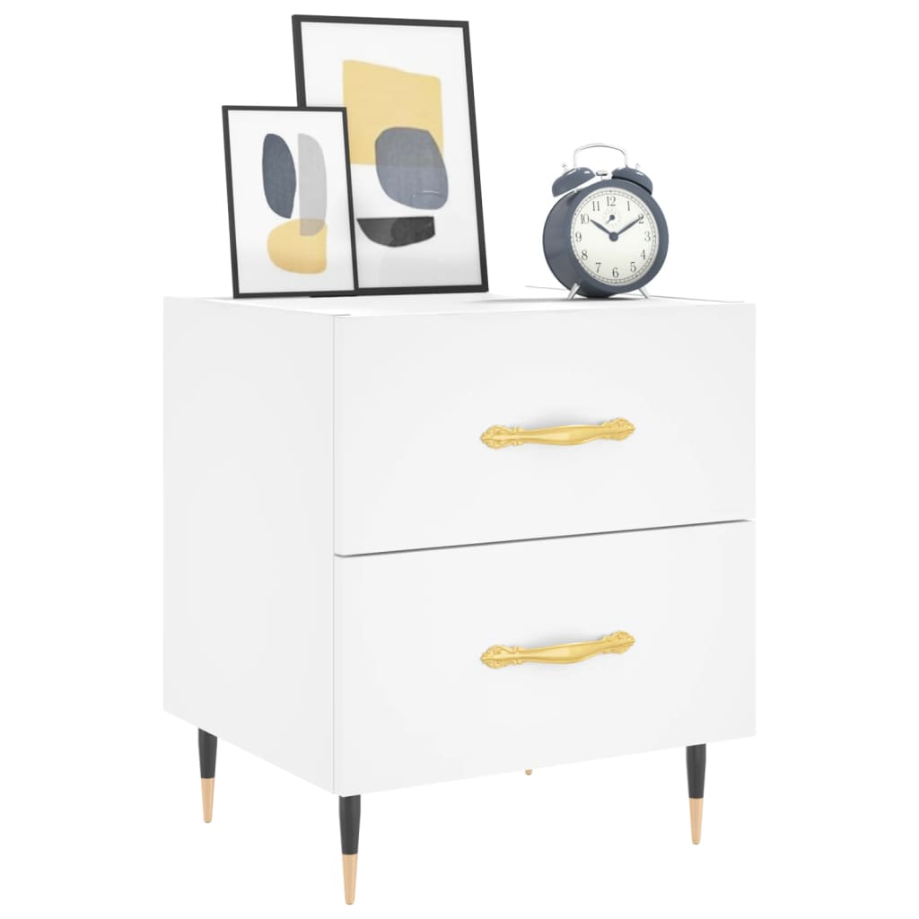 Bedside Cabinet White 40x35x47.5 cm Engineered Wood