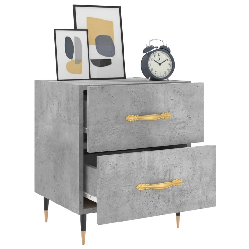 Bedside Cabinet Concrete Grey 40x35x47.5 cm Engineered Wood