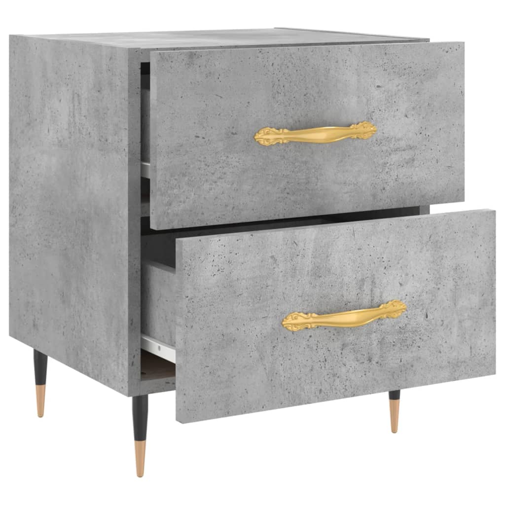 Bedside Cabinet Concrete Grey 40x35x47.5 cm Engineered Wood