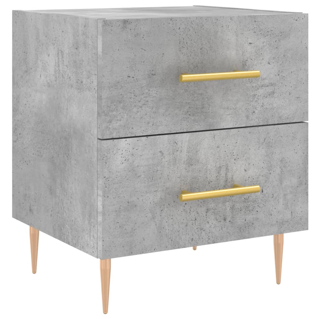 Bedside Cabinet Concrete Grey 40x35x47.5 cm Engineered Wood
