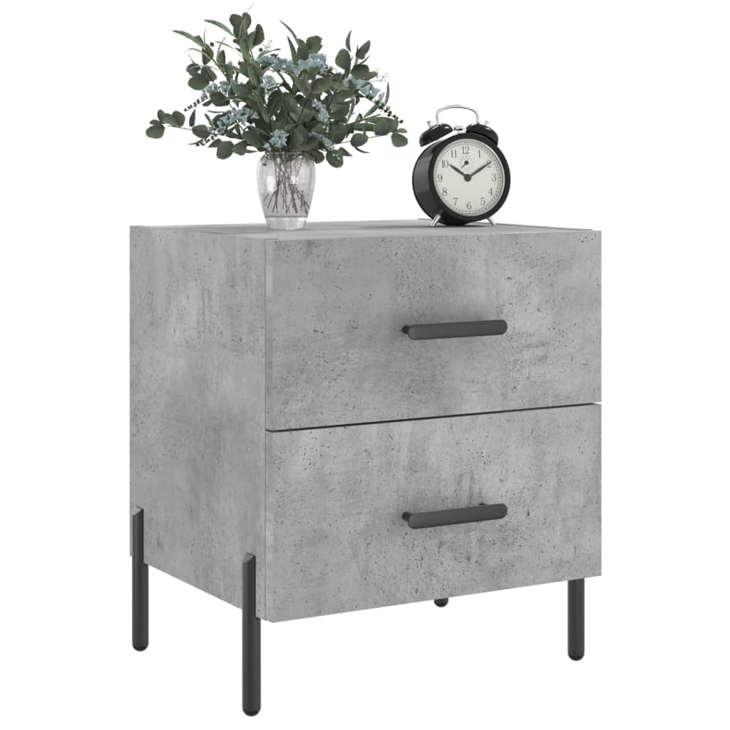 Bedside Cabinet Concrete Grey 40x35x47.5 cm Engineered Wood