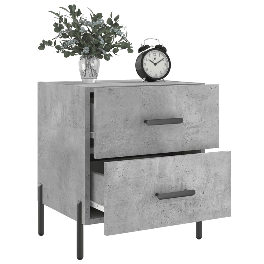 Bedside Cabinet Concrete Grey 40x35x47.5 cm Engineered Wood
