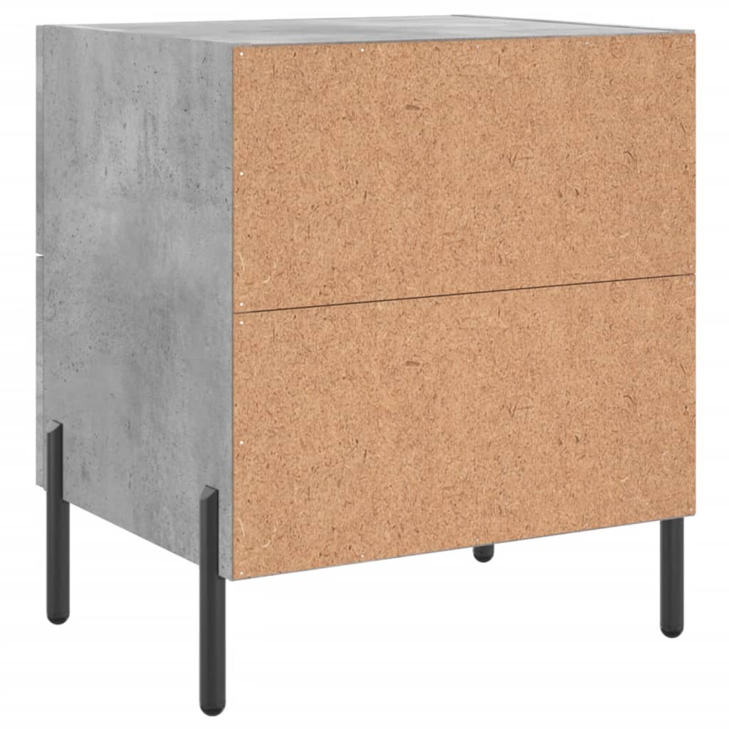 Bedside Cabinet Concrete Grey 40x35x47.5 cm Engineered Wood
