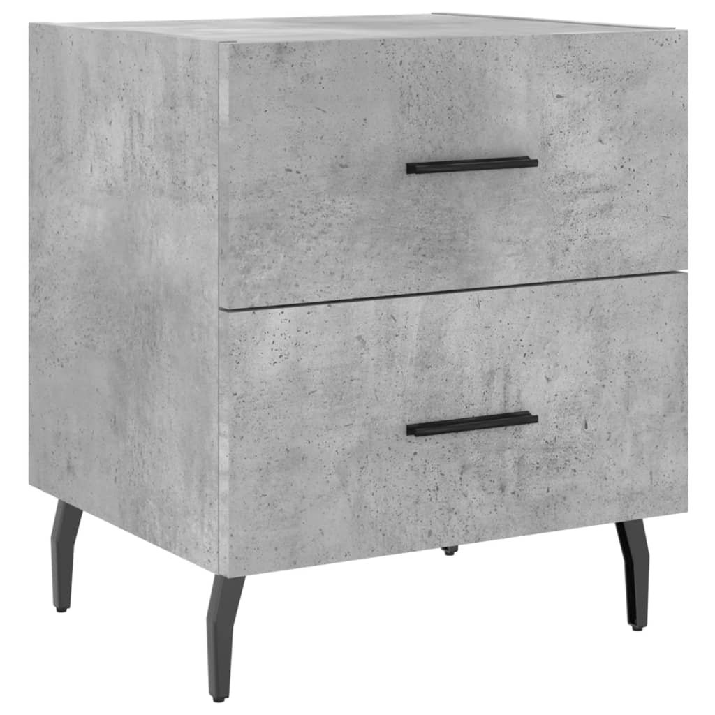 Bedside Cabinet Concrete Grey 40x35x47.5 cm Engineered Wood