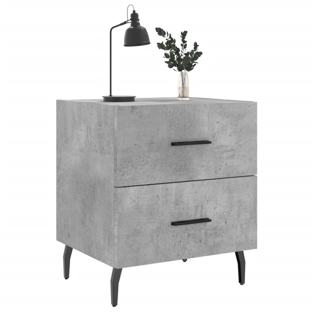 Bedside Cabinet Concrete Grey 40x35x47.5 cm Engineered Wood