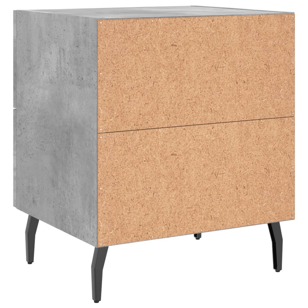 Bedside Cabinet Concrete Grey 40x35x47.5 cm Engineered Wood