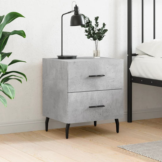 Bedside Cabinet Concrete Grey 40x35x47.5 cm Engineered Wood