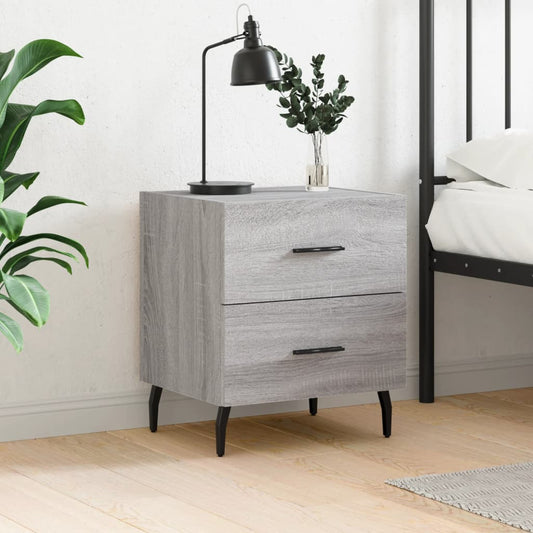 Bedside Cabinet Grey Sonoma 40x35x47.5 cm Engineered Wood