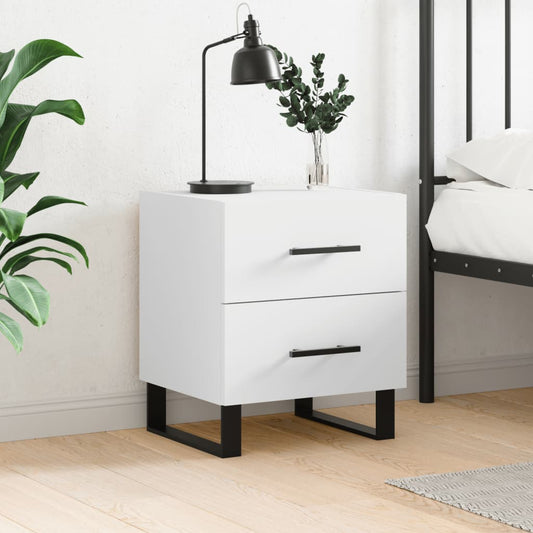 Bedside Cabinet White 40x35x47.5 cm Engineered Wood