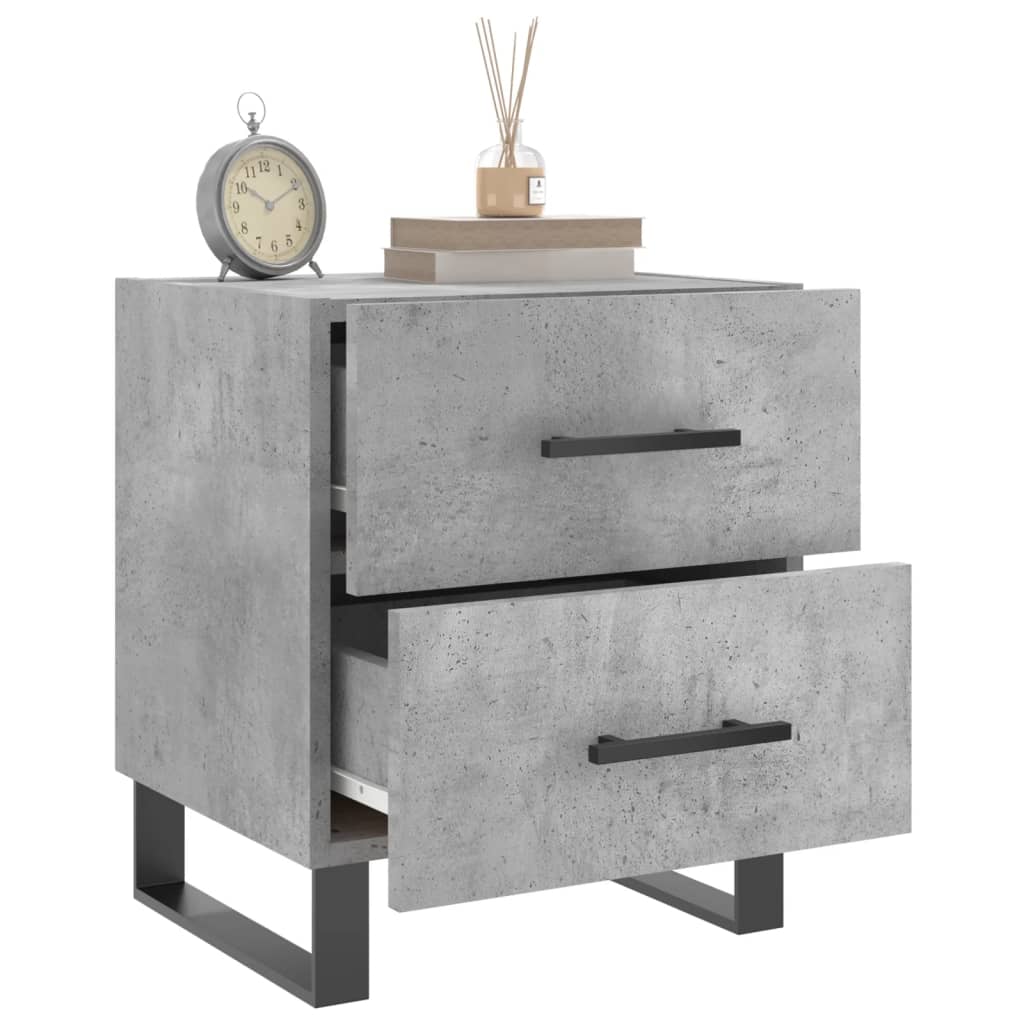 Bedside Cabinet Concrete Grey 40x35x47.5 cm Engineered Wood